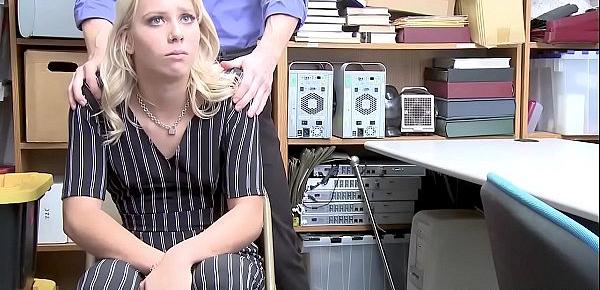  Angry blonde teen makes a big problem in the store